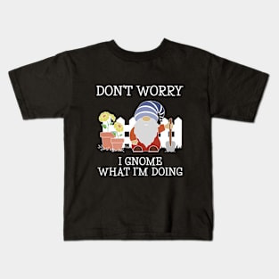 Garden Gnome Gardener Gnome What I'm Doing Pun Kids T-Shirt